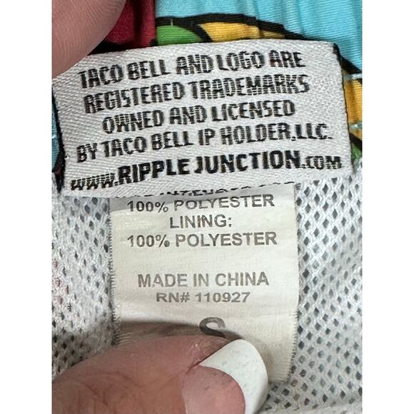 Taco Bell Swim Trunks Lined Men's Small Drawstring Hot Sauce Collection Food Fun - Picture 6 of 11